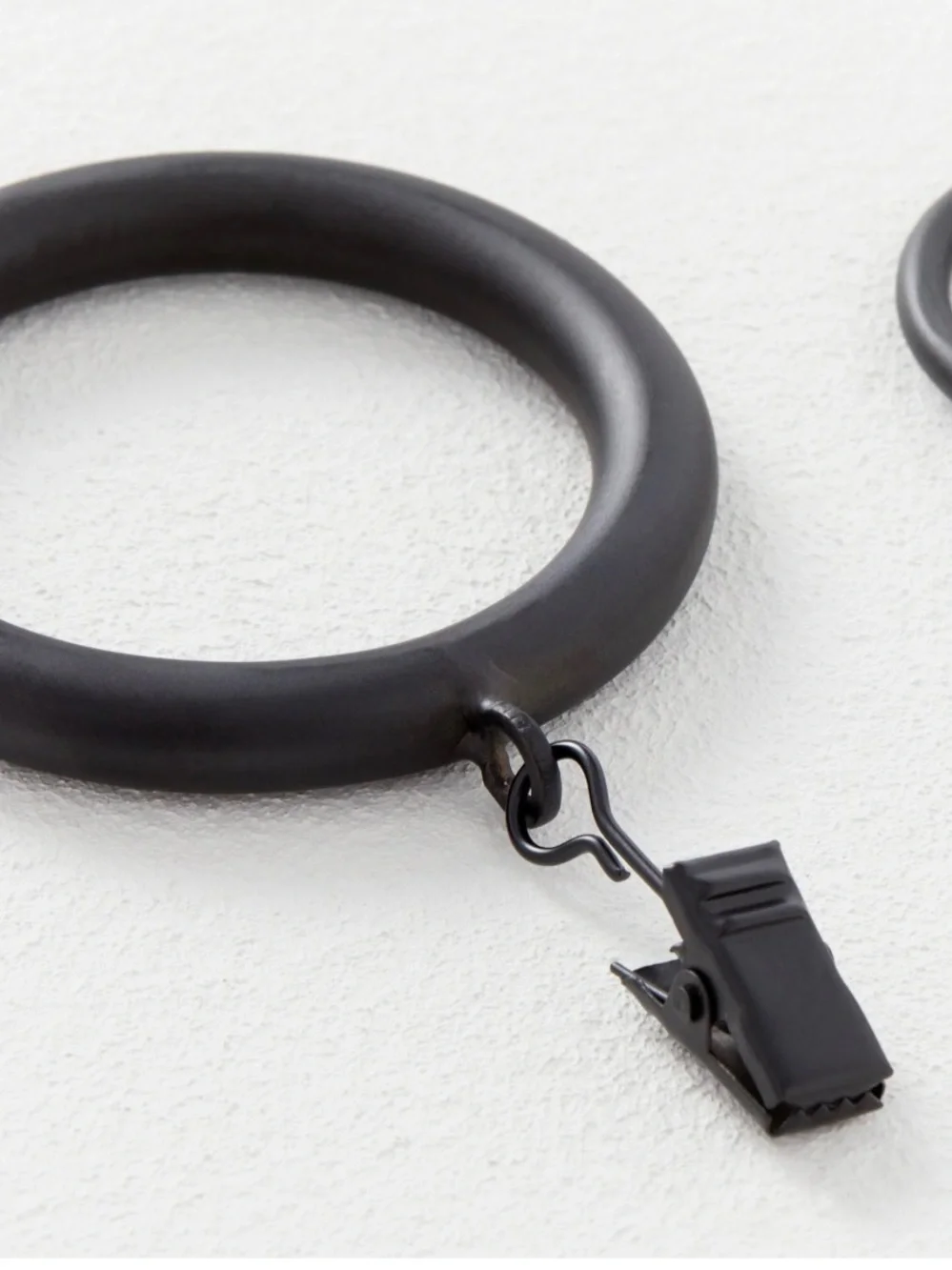West Elm Matte black/ gunmetal Clip Curtain Ring